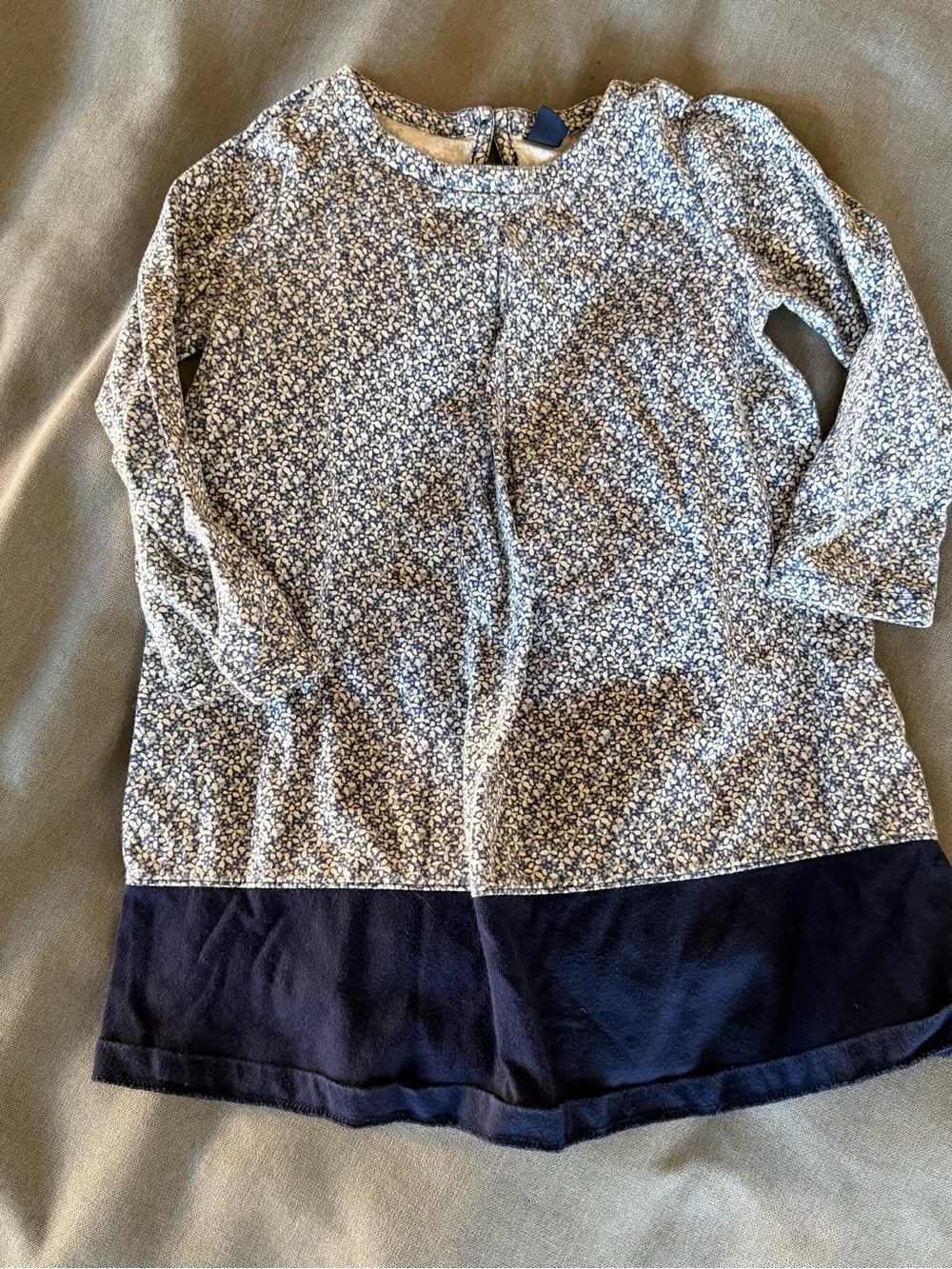 GAP Blue and Navy Floral Long Sleeve Dress